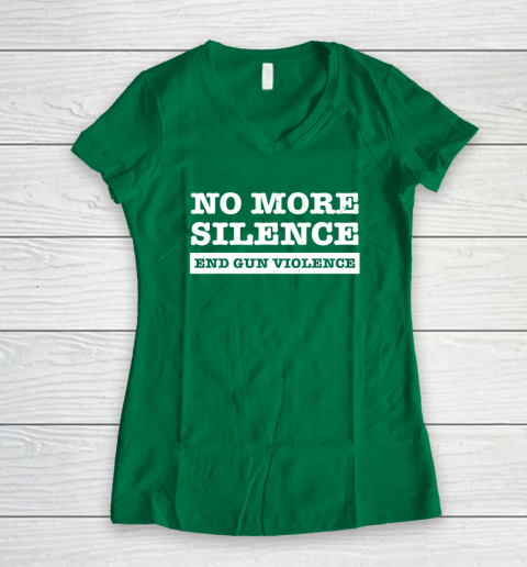 End Gun Violence Shirt Wear Orange Anti Gun No More Silence Women's V-Neck T-Shirt 3