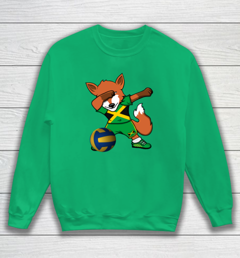 Dabbing Fox Jamaica Volleyball Fans Jersey Jamaican Sweatshirt 6