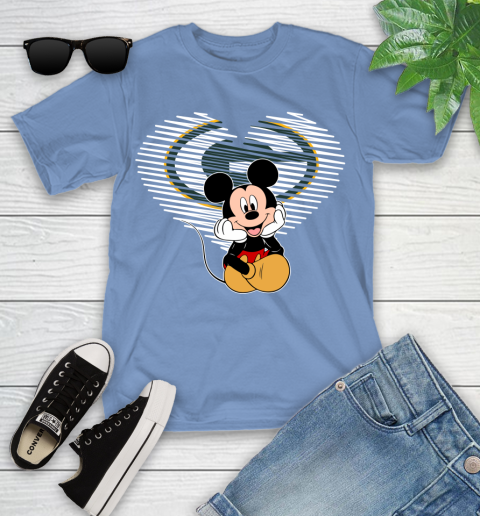 NFL Green Bay Packers The Heart Mickey Mouse Disney Football T Shirt_000 Youth T-Shirt 15
