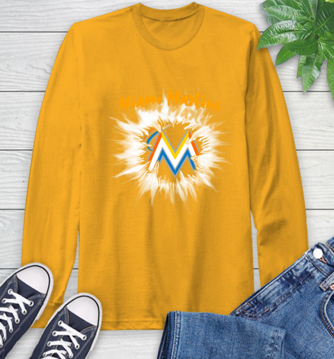 Miami Marlins MLB Baseball Adoring Fan Rip Sports Long Sleeve T-Shirt 2