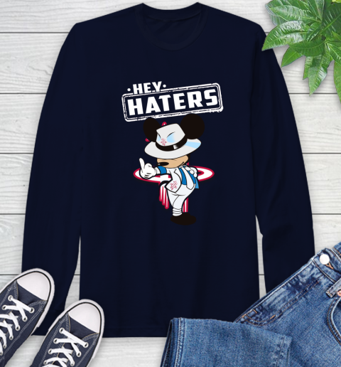NBA Hey Haters Mickey Basketball Sports Houston Rockets Long Sleeve T-Shirt 3