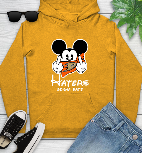 NHL Anaheim Ducks Haters Gonna Hate Mickey Mouse Disney Hockey T Shirt Youth Hoodie 2