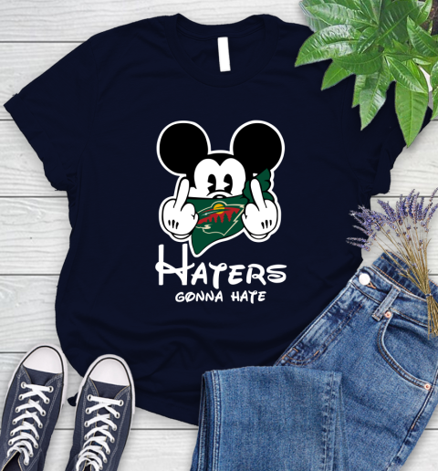 NHL Minnesota Wild Haters Gonna Hate Mickey Mouse Disney Hockey T Shirt Women's T-Shirt 2