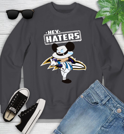 NFL Hey Haters Mickey Football Sports Baltimore Ravens Youth Sweatshirt 5