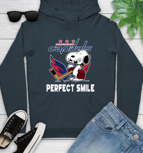 NHL Washington Capitals Snoopy Perfect Smile The Peanuts Movie Hockey T Shirt Youth Hoodie 10