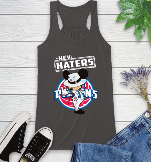 NBA Hey Haters Mickey Basketball Sports Detroit Pistons Racerback Tank 11