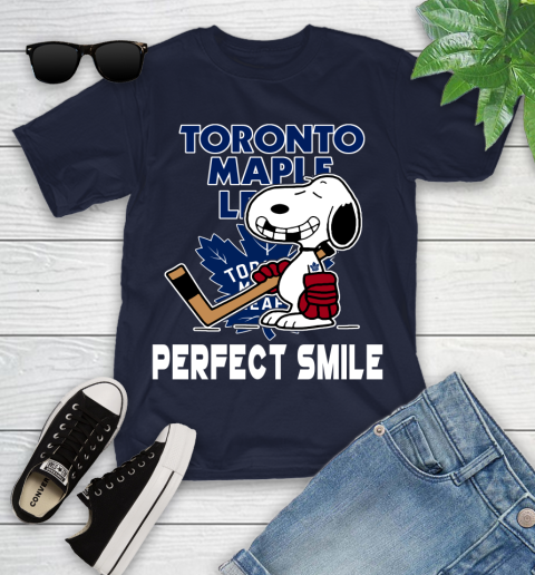 NHL Toronto Maple Leafs Snoopy Perfect Smile The Peanuts Movie Hockey T Shirt Youth T-Shirt 2