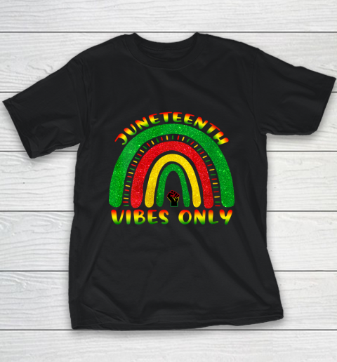 Juneteenth Vibes Only Black African American Cute Youth T-Shirt