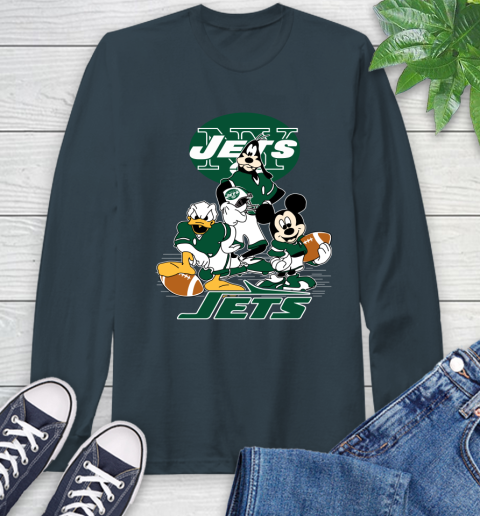 NFL New York Jets Mickey Mouse Donald Duck Goofy Football Shirt Long Sleeve T-Shirt 9