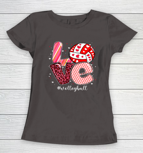 Funny Valentine Volleyball Player Sport Lovers Family Outfit Women's T-Shirt 5