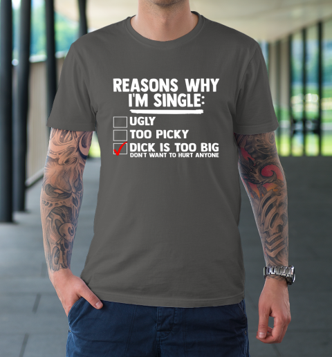 Bachelor Men's Shirt Rasons Why I'm Single Big Dick Fun Gift T-Shirt 6