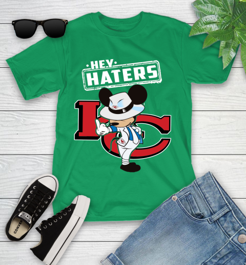 NFL Hey Haters Mickey Football Sports Kansas City Chiefs Youth T-Shirt 8