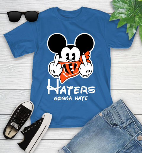 NFL Cincinnati Bengals Haters Gonna Hate Mickey Mouse Disney Football T Shirt_000 Youth T-Shirt 12