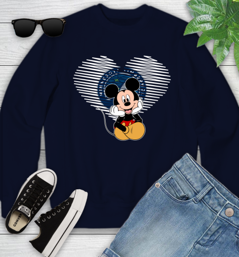 NBA Minnesota Timberwolves The Heart Mickey Mouse Disney Basketball Youth Sweatshirt 2