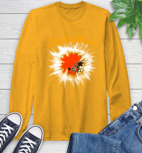Cleveland Browns NFL Football Adoring Fan Rip Sports Long Sleeve T-Shirt 2