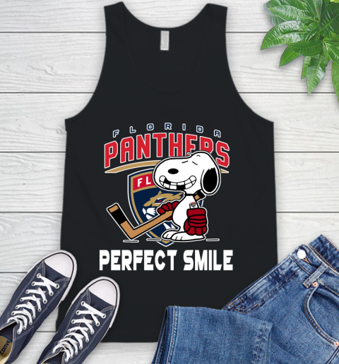 NHL Florida Panthers Snoopy Perfect Smile The Peanuts Movie Hockey T Shirt Tank Top