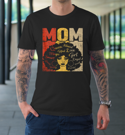 Black Mom Afro African American Mom Mother's Day T-Shirt