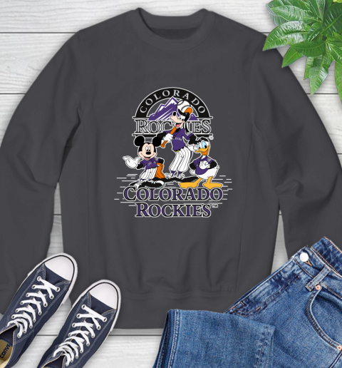 MLB Colorado Rockies Mickey Mouse Donald Duck Goofy Baseball T Shirt Sweatshirt 6