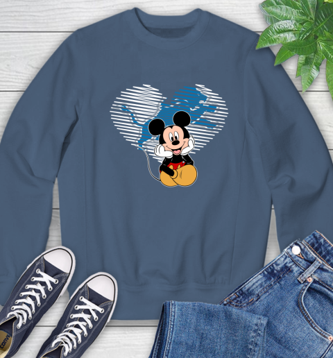 NFL Detroit Lions The Heart Mickey Mouse Disney Football T Shirt_000 Sweatshirt 8