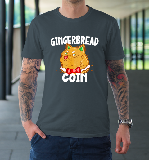 Xmas Dogecoin Crypto Christmas Gingerbread Coin Shiba Inu T-Shirt 4