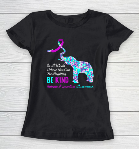 In A World Be Kind Support Suicide Prevention Awareness Women's T-Shirt