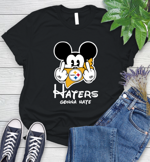 NFL Pittsburgh Steelers Haters Gonna Hate Mickey Mouse Disney Football T Shirt_000 Women's T-Shirt