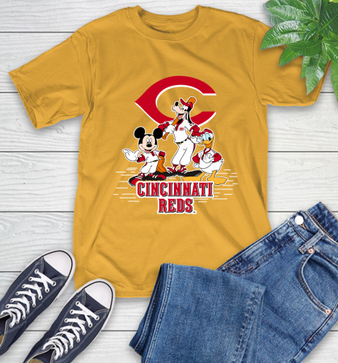 MLB Cincinnati Reds Mickey Mouse Donald Duck Goofy Baseball T Shirt T-Shirt 2