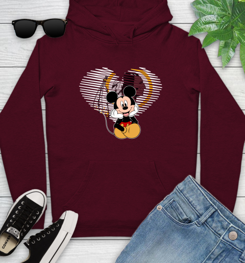 NFL Washington Redskins The Heart Mickey Mouse Disney Football T Shirt_000 Youth Hoodie 7