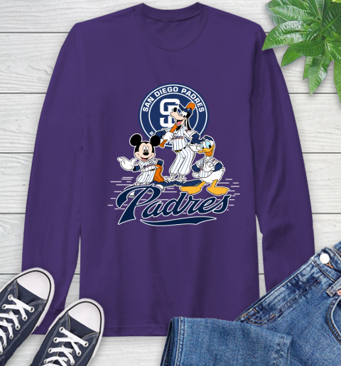 MLB San Diego Padres Mickey Mouse Donald Duck Goofy Baseball T Shirt Long Sleeve T-Shirt 5
