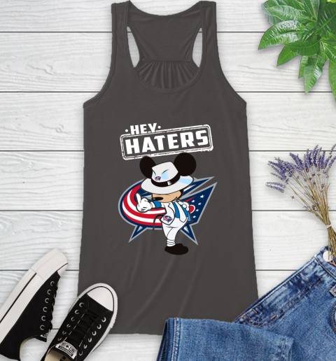 NHL Hey Haters Mickey Hockey Sports Columbus Blue Jackets Racerback Tank 11