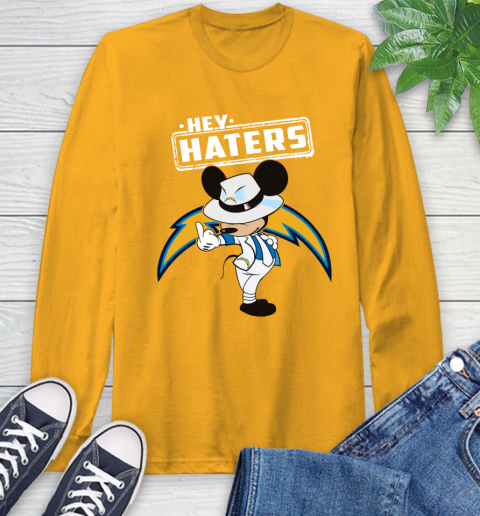 NFL Hey Haters Mickey Football Sports Los Angeles Chargers Long Sleeve T-Shirt 2