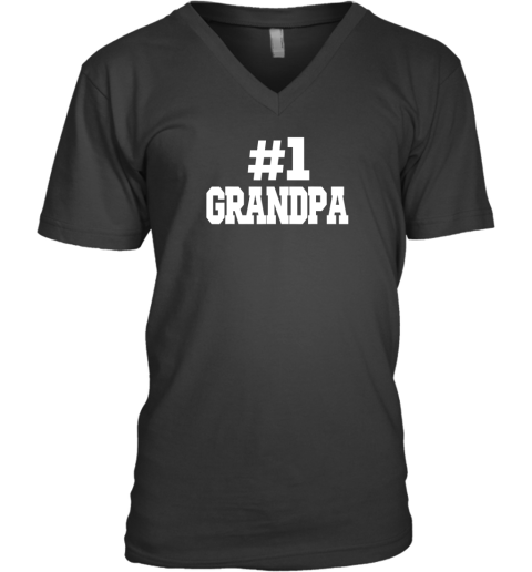 #1 Grandpa V-Neck T-Shirt