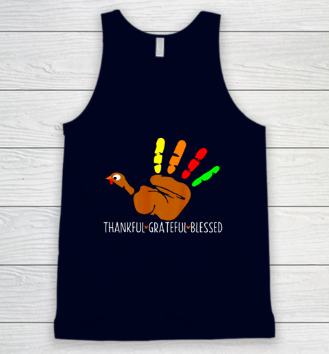 Thanksgiving Shirt Turkey Hand Print Funny Thanksgiving Day Tank Top 2