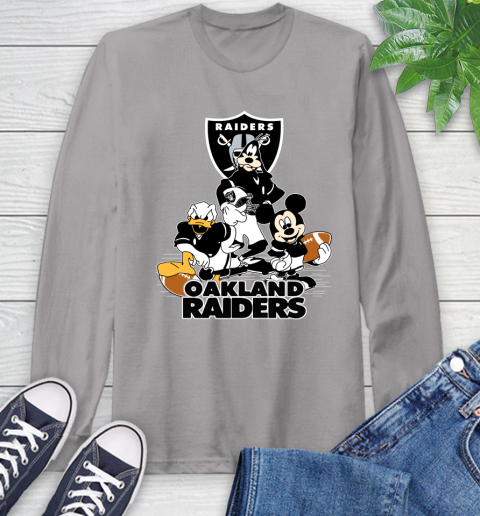 NFL Oakland Raiders Mickey Mouse Donald Duck Goofy Football Shirt Long Sleeve T-Shirt 6