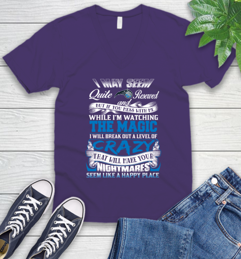 Orlando Magic NBA Basketball Don't Mess With Me While I'm Watching My Team V-Neck T-Shirt 9