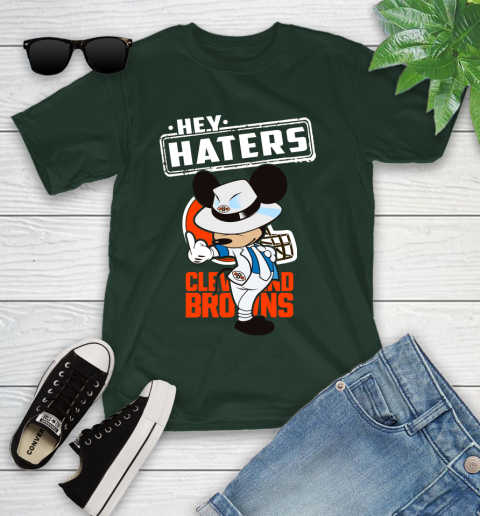 NFL Hey Haters Mickey Football Sports Cleveland Browns Youth T-Shirt 5