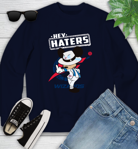 NBA Hey Haters Mickey Basketball Sports Washington Wizards Youth Sweatshirt 2