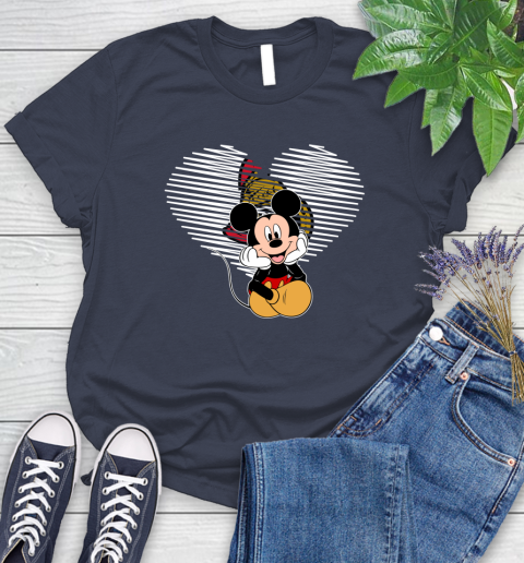 NHL Ottawa Senators The Heart Mickey Mouse Disney Hockey Women's T-Shirt 14
