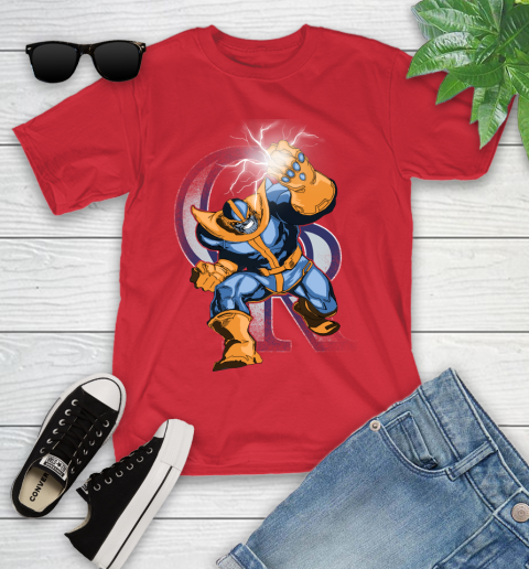 Colorado Rockies MLB Baseball Thanos Avengers Infinity War Marvel Youth T-Shirt 13