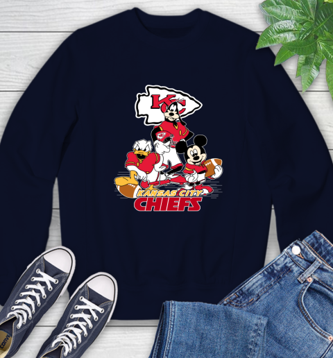 NFL Kansas City Chiefs Mickey Mouse Donald Duck Goofy Football Shirt Sweatshirt 2