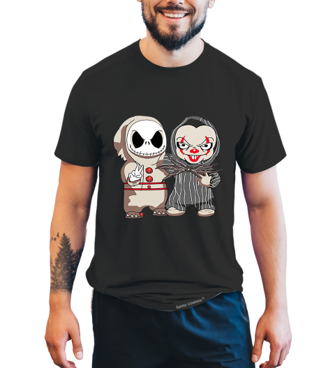 Nightmare Before Christmas T Shirt, Jack Skellington Pennywise T Shirt, Character Exchange Costume Tshirt, Halloween Gifts