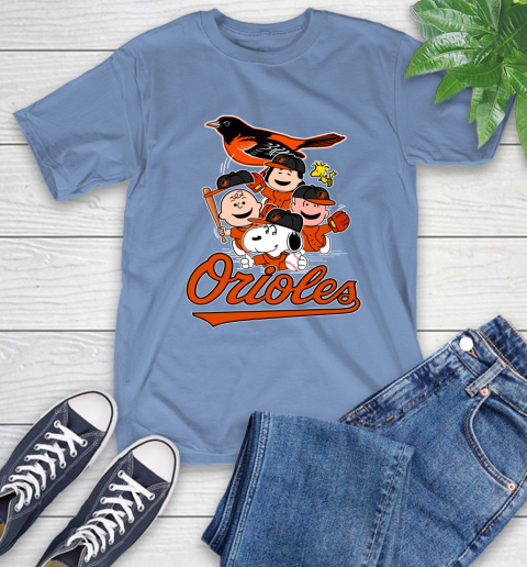 MLB Baltimore Orioles Snoopy Charlie Brown Woodstock The Peanuts Movie Baseball T Shirt_000 T-Shirt 12