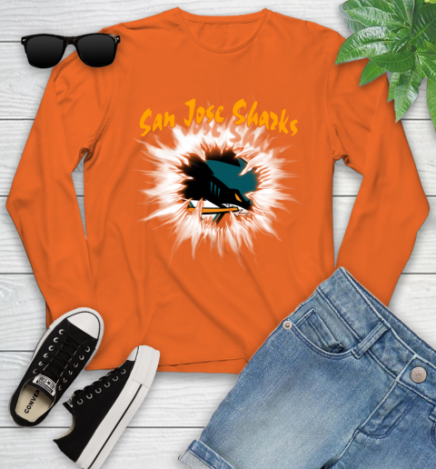 San Jose Sharks NHL Hockey Adoring Fan Rip Sports Youth Long Sleeve 3