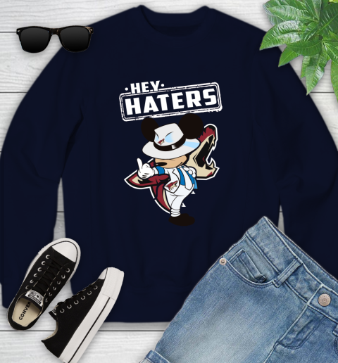 NHL Hey Haters Mickey Hockey Sports Arizona Coyotes Youth Sweatshirt 2