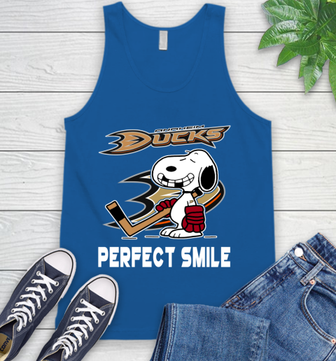 NHL Anaheim Ducks Snoopy Perfect Smile The Peanuts Movie Hockey T Shirt Tank Top 4