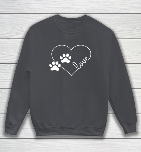 Cute Love Hearts Valentine Day Paw Print Dog Owner Dog Lover Sweatshirt 9