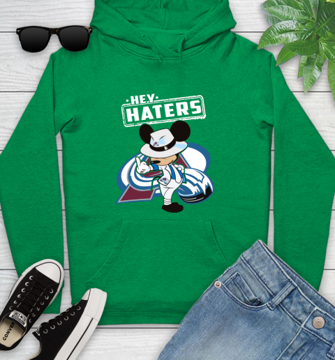 NHL Hey Haters Mickey Hockey Sports Colorado Avalanche Youth Hoodie 9