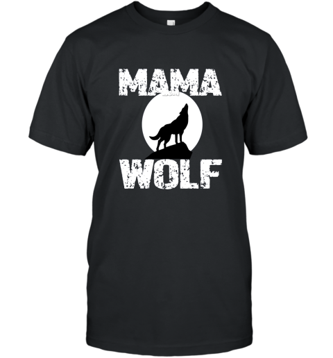 Mama Wolf Shirt Matching Family Tribe Wolves Moon Mum Mom ah my shirt T-Shirt