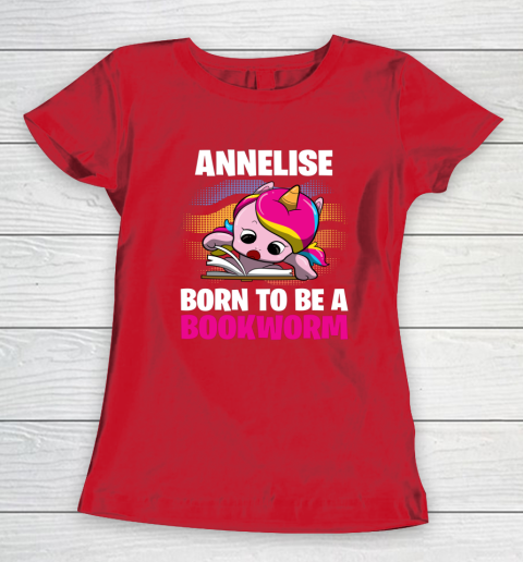 Annelise Born To Be A Bookworm Unicorn Women's T-Shirt 15