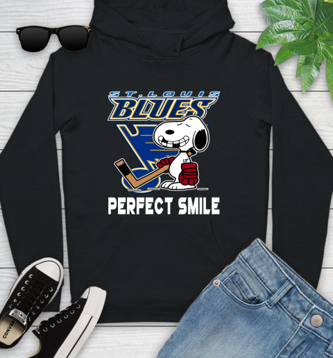 NHL St.Louis Blues Snoopy Perfect Smile The Peanuts Movie Hockey T Shirt Youth Hoodie